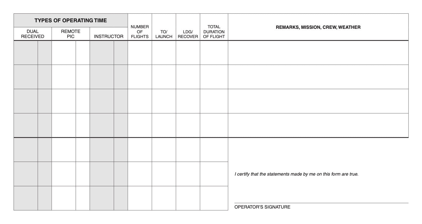 Drone Log Book Sample Page 2